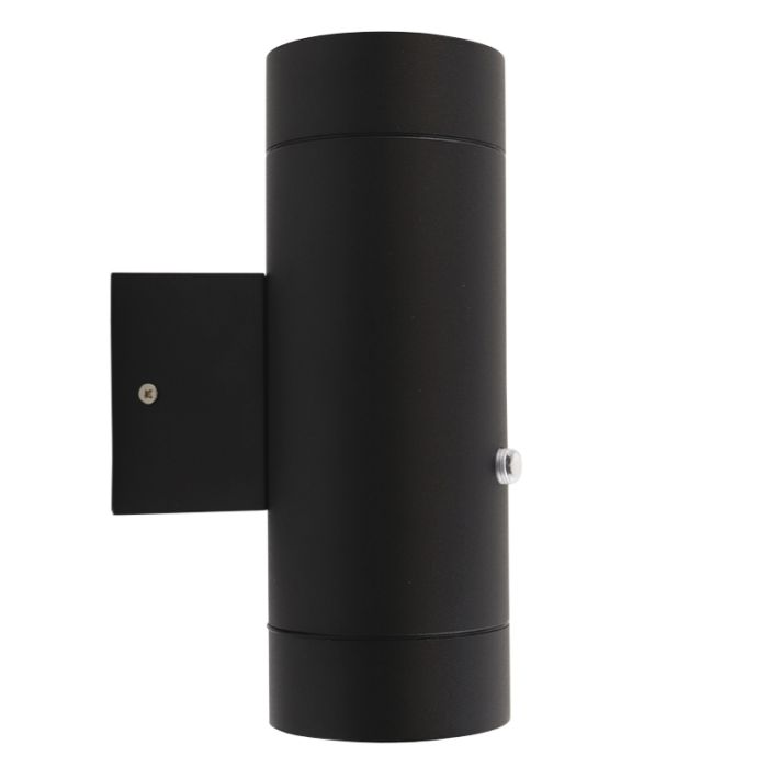 Modern utomhus vägglampa med skymningssensor svart, Marcos, IP44