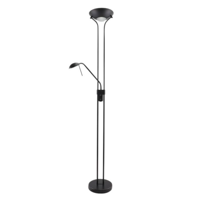Modern läslampa golv svart, Salvador, 18W, 3000K LED, med brytare