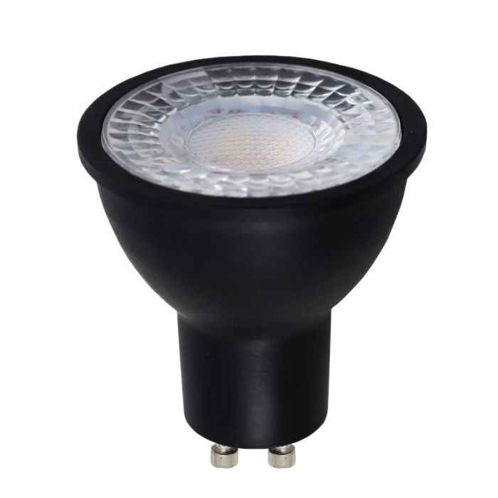Dimbar Olucia GU10 LED lampa Antonie, svart, 5W, 2700K