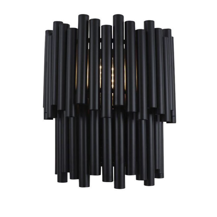 Modern vägglampa svart, Joelle, med brytare