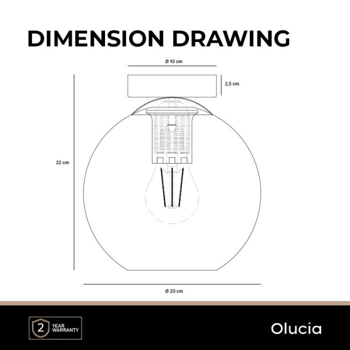 Design taklampa grå, Giada