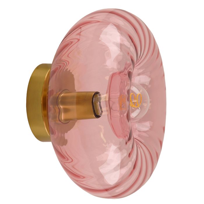 Retro vägglampa rosa, Diane, med brytare