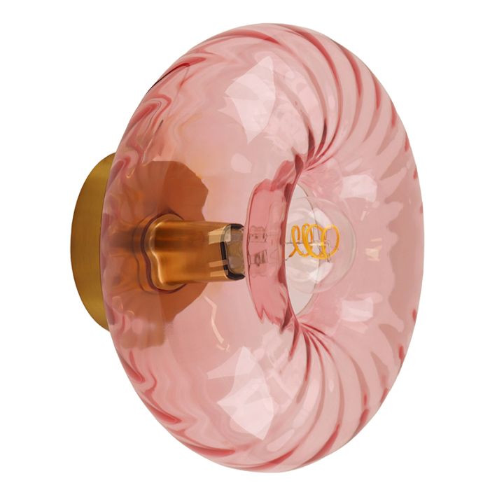 Retro vägglampa rosa, Diane, med brytare