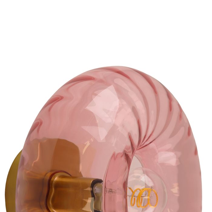 Retro vägglampa rosa, Diane, med brytare