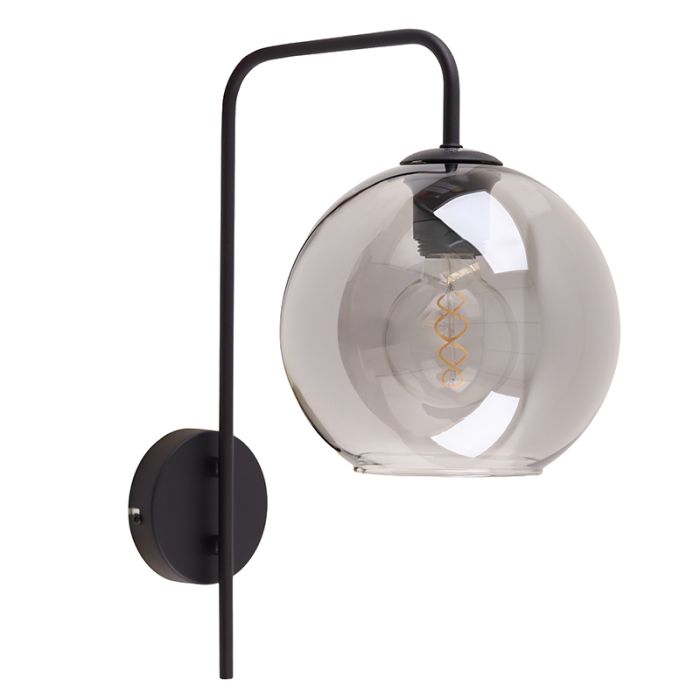 Design vägglampa grå, Giada, med brytare