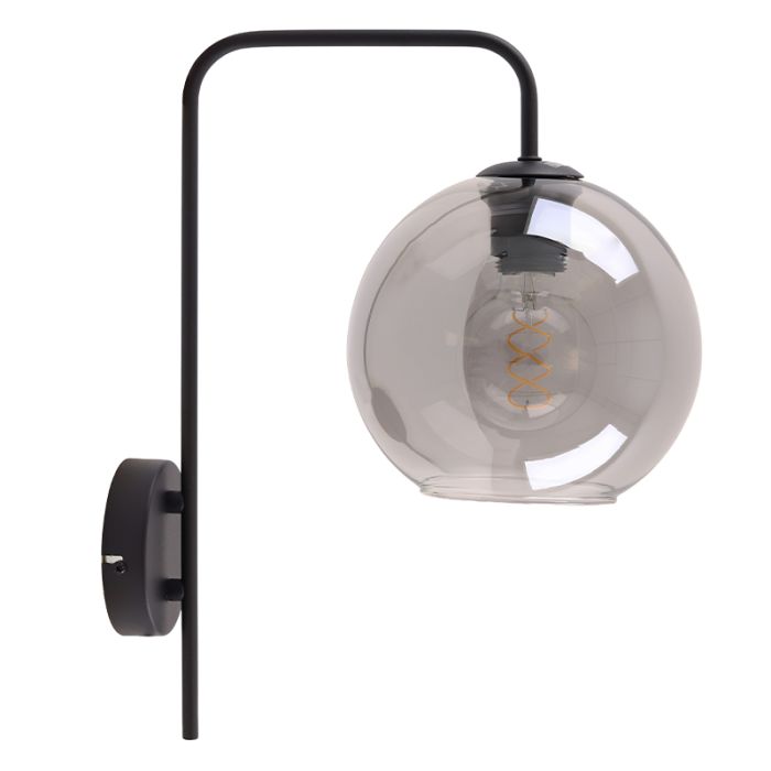 Design vägglampa grå, Giada, med brytare