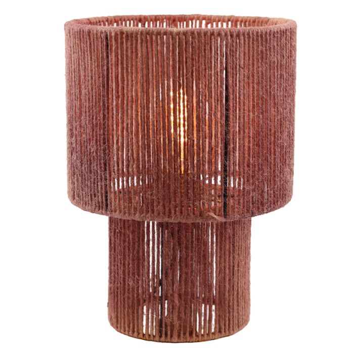 Rustik bordslampa röd, Sanny, med brytare