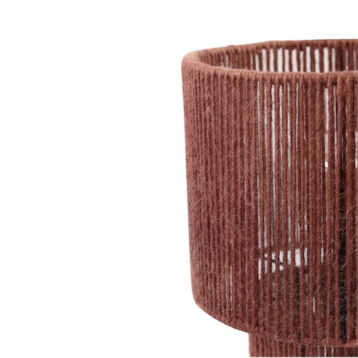 Rustik bordslampa röd, Sanny, med brytare