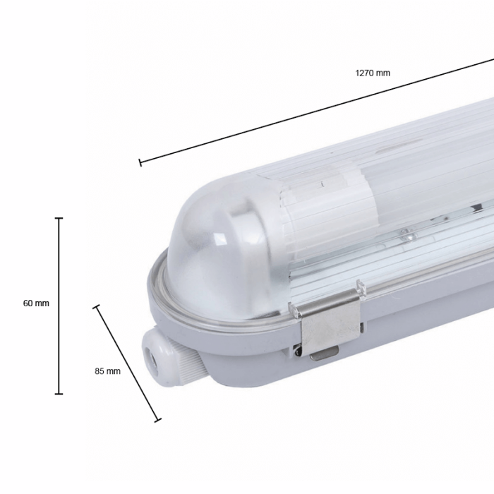 120 cm vattentät LED lysrörsarmatur Dura, för 1 lysrör
