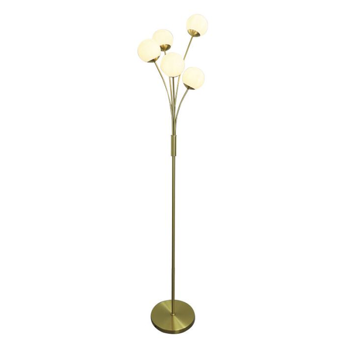 Design golvlampa mässing, Stacy, med brytare