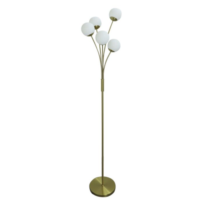 Design golvlampa mässing, Stacy, med brytare