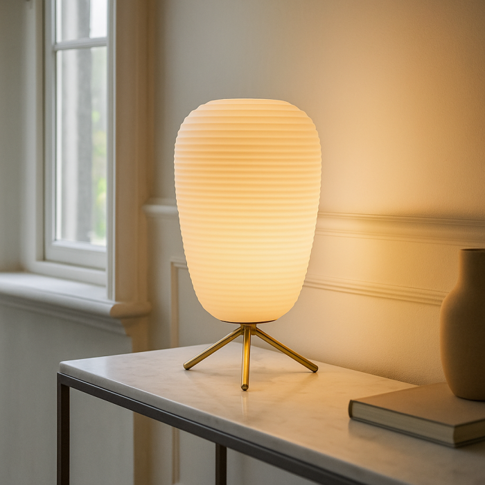 Modern bordslampa vit, Davide, med brytare