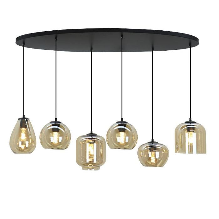 Modern fönsterlampa bärnstensfärgad, Caia