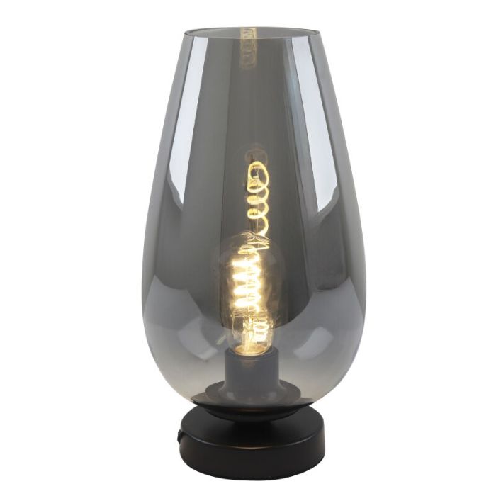 Design bordslampa grå, Andy, med brytare