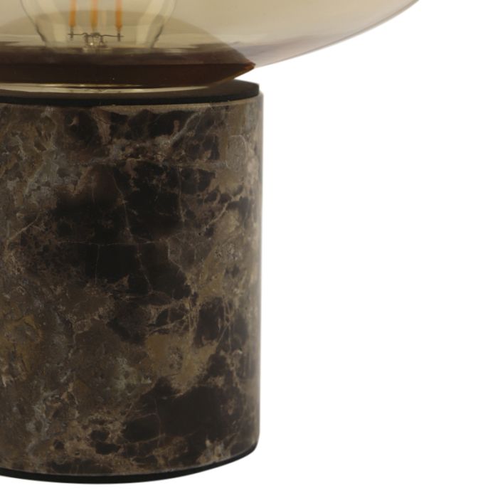 Marmor bordslampa bärnstensfärgad, Alan, med brytare