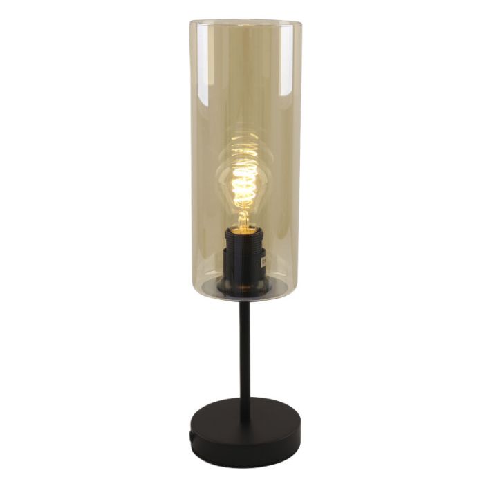Modern bordslampa bärnstensfärgad, Gaya, med brytare