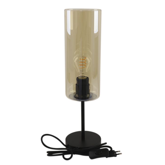 Modern bordslampa bärnstensfärgad, Gaya, med brytare