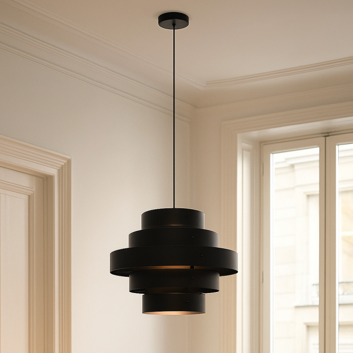 Rustik fönsterlampa svart, Jana