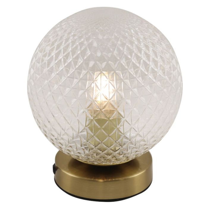 Retro bordslampa transparent, Johnson, med brytare