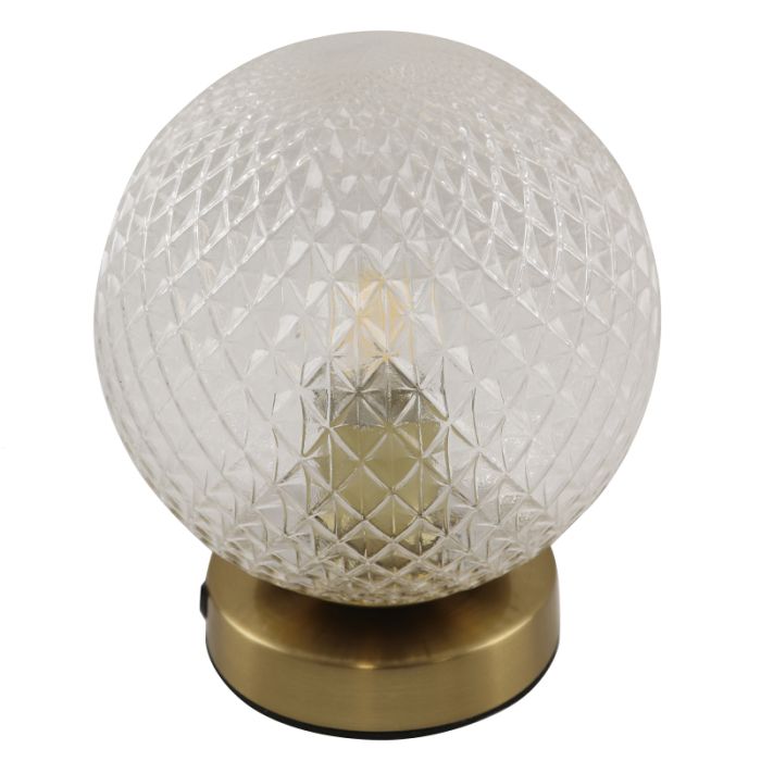 Retro bordslampa transparent, Johnson, med brytare