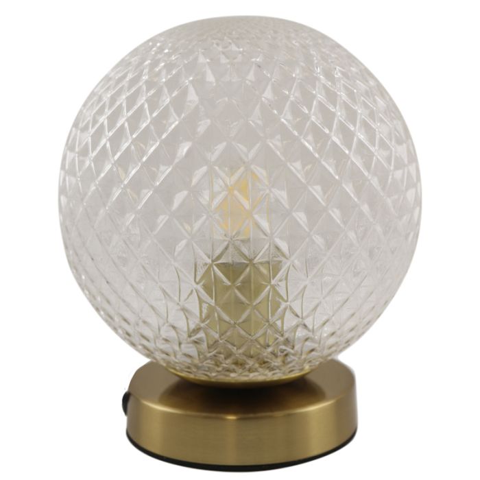 Retro bordslampa transparent, Johnson, med brytare