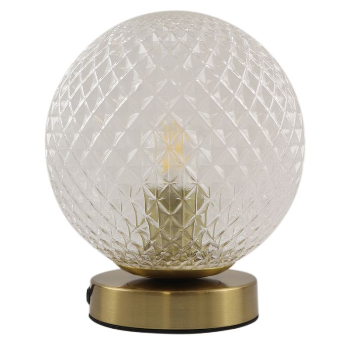 Retro bordslampa transparent, Johnson, med brytare