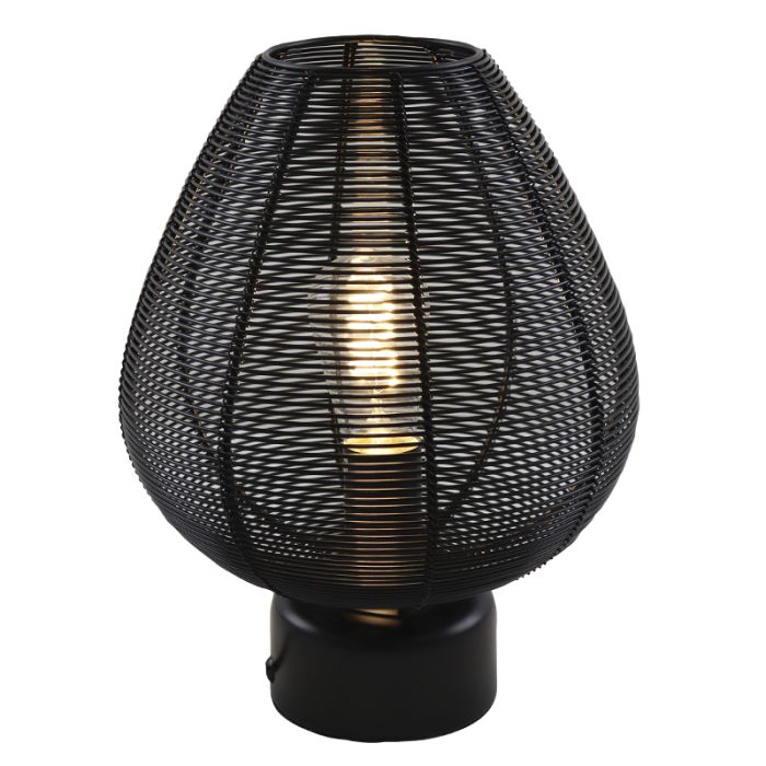 Modern bordslampa svart, Lesly, med brytare