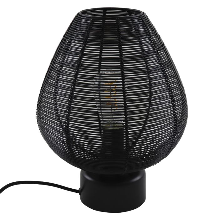 Modern bordslampa svart, Lesly, med brytare