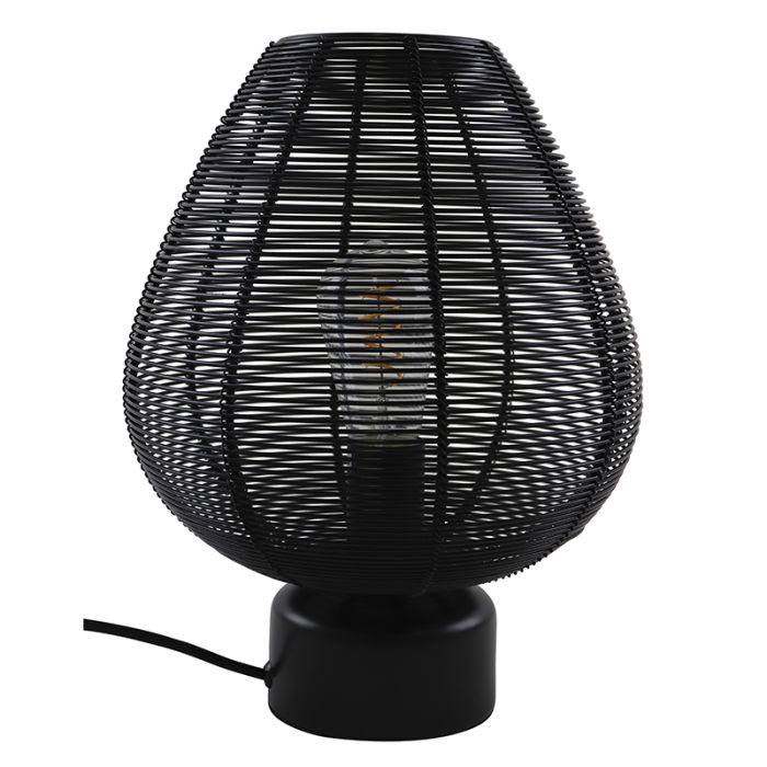 Modern bordslampa svart, Lesly, med brytare