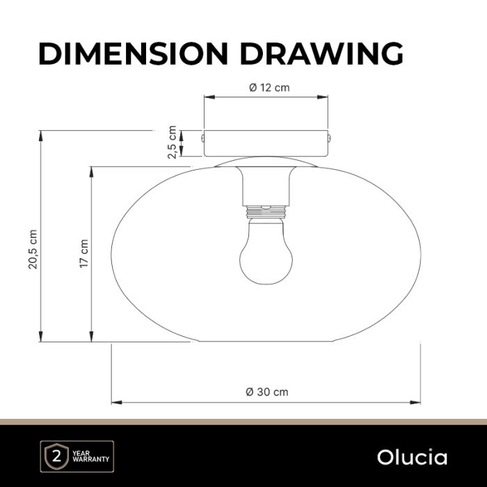 Design taklampa bärnstensfärgad, Luca