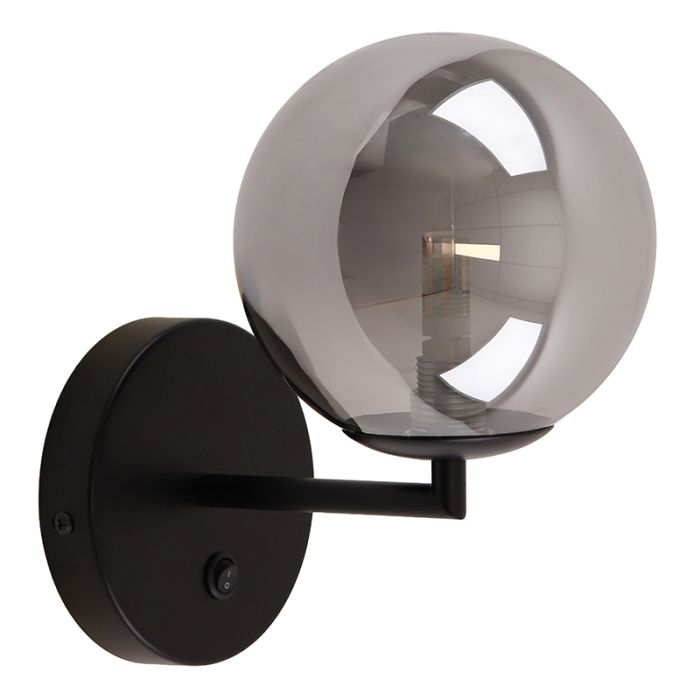 Design vägglampa grå, Remo, med brytare