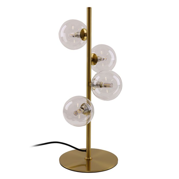 Design bordslampa transparent, Remo, med brytare