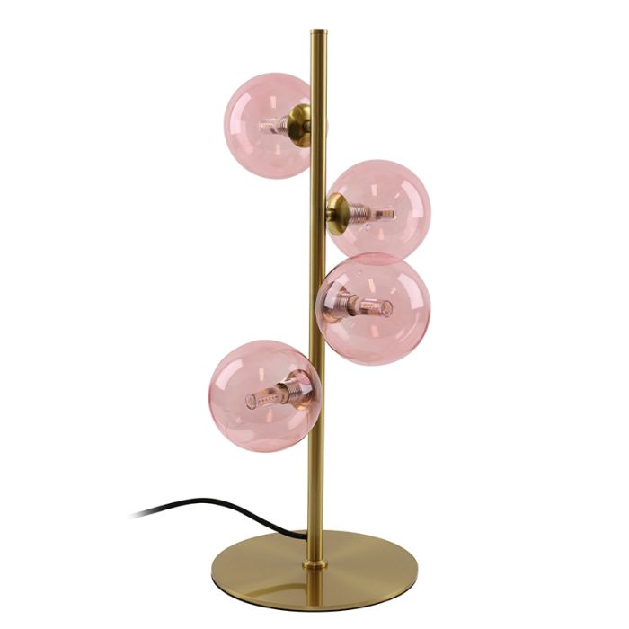 Design bordslampa rosa, Remo, med brytare