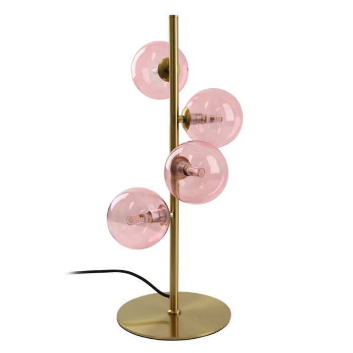Design bordslampa rosa, Remo, med brytare