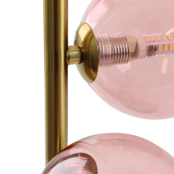 Design bordslampa rosa, Remo, med brytare