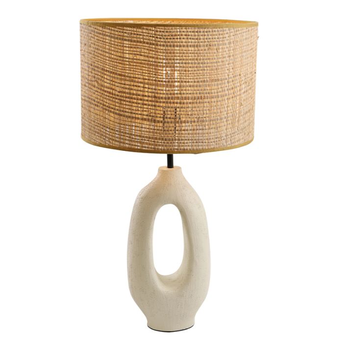 Rustik bordslampa vit, Bette, med brytare