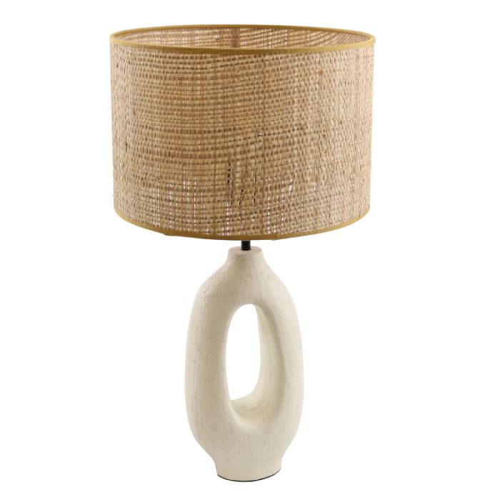 Rustik bordslampa vit, Bette, med brytare