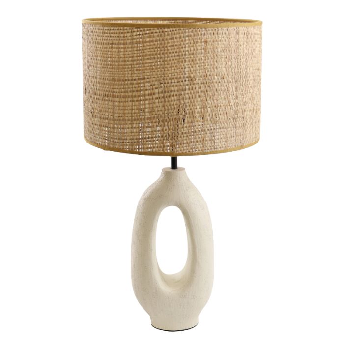 Rustik bordslampa vit, Bette, med brytare