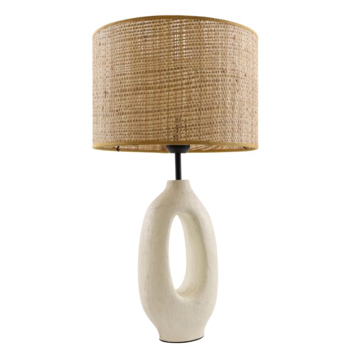 Rustik bordslampa vit, Bette, med brytare