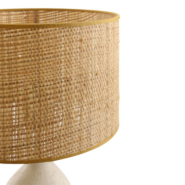 Rustik bordslampa vit, Bette, med brytare