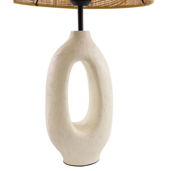 Rustik bordslampa vit, Bette, med brytare
