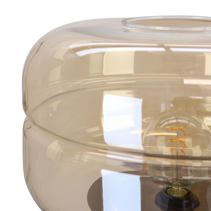 Retro golvlampa bärnstensfärgad, Sean, med brytare