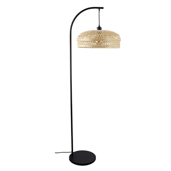 Bambu golvlampa brun, Jennifer, med brytare