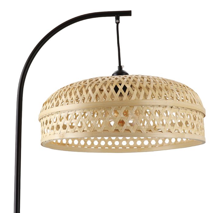 Bambu golvlampa brun, Jennifer, med brytare