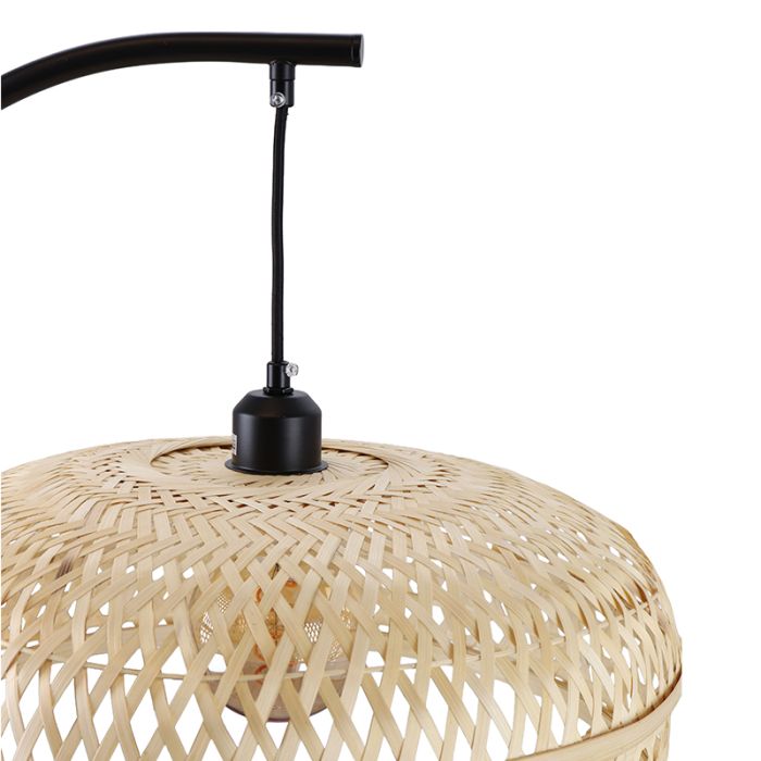 Bambu golvlampa brun, Jennifer, med brytare