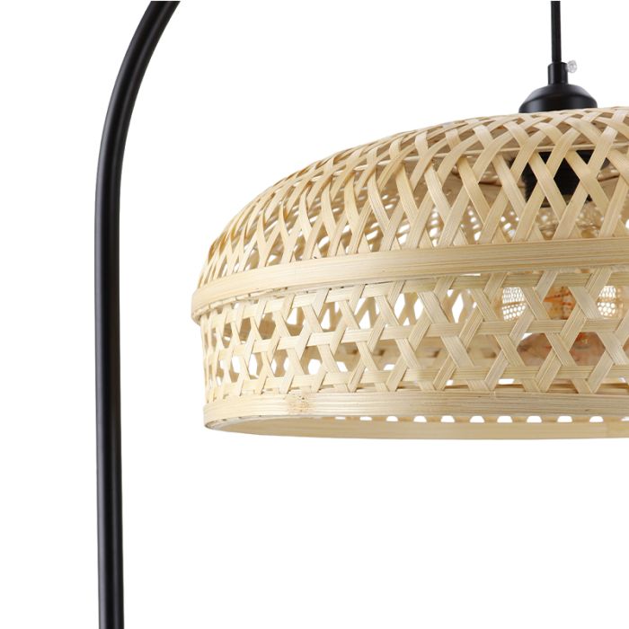 Bambu golvlampa brun, Jennifer, med brytare