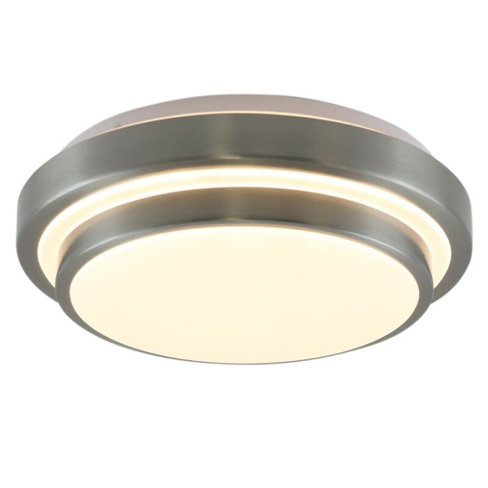 Modern taklampa badrum nickel, Jaro, 12W, 3000K LED, IP44