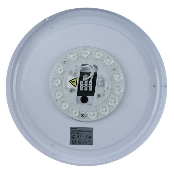 Modern taklampa badrum nickel, Jaro, 12W, 3000K LED, IP44