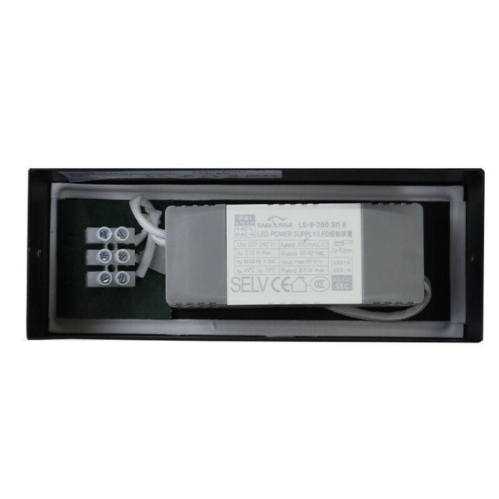 Modern spegelbelysning svart, Steffy, 8W, 3000K LED, IP44