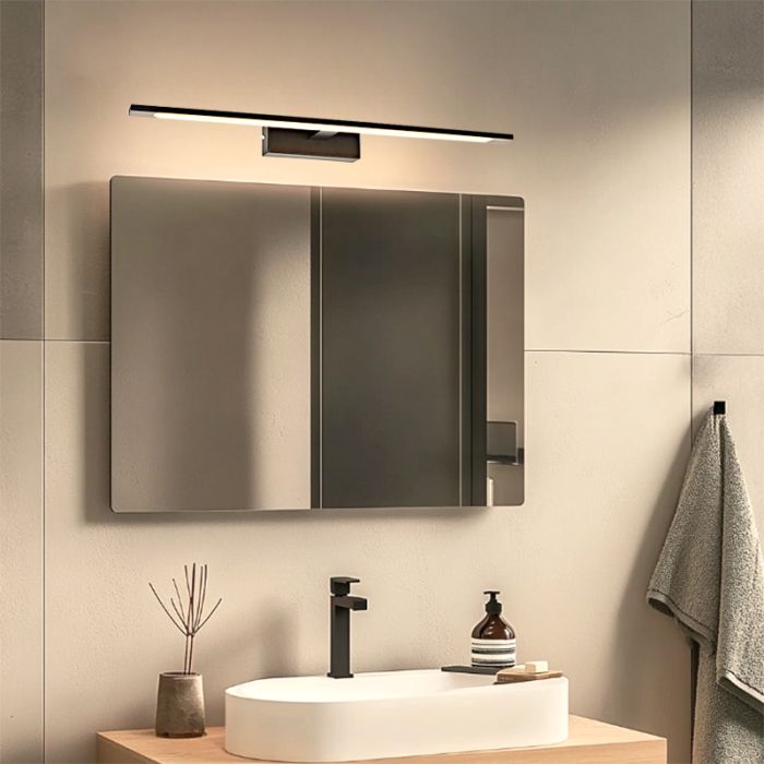 Modern spegelbelysning svart, Steffy, 8W, 3000K LED, IP44